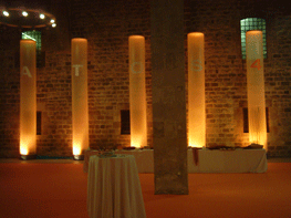 Backlit inflatable columns